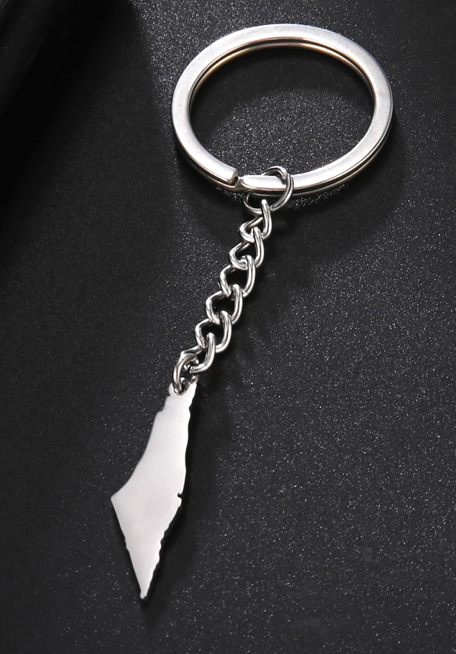 Keychain with map over Palestine